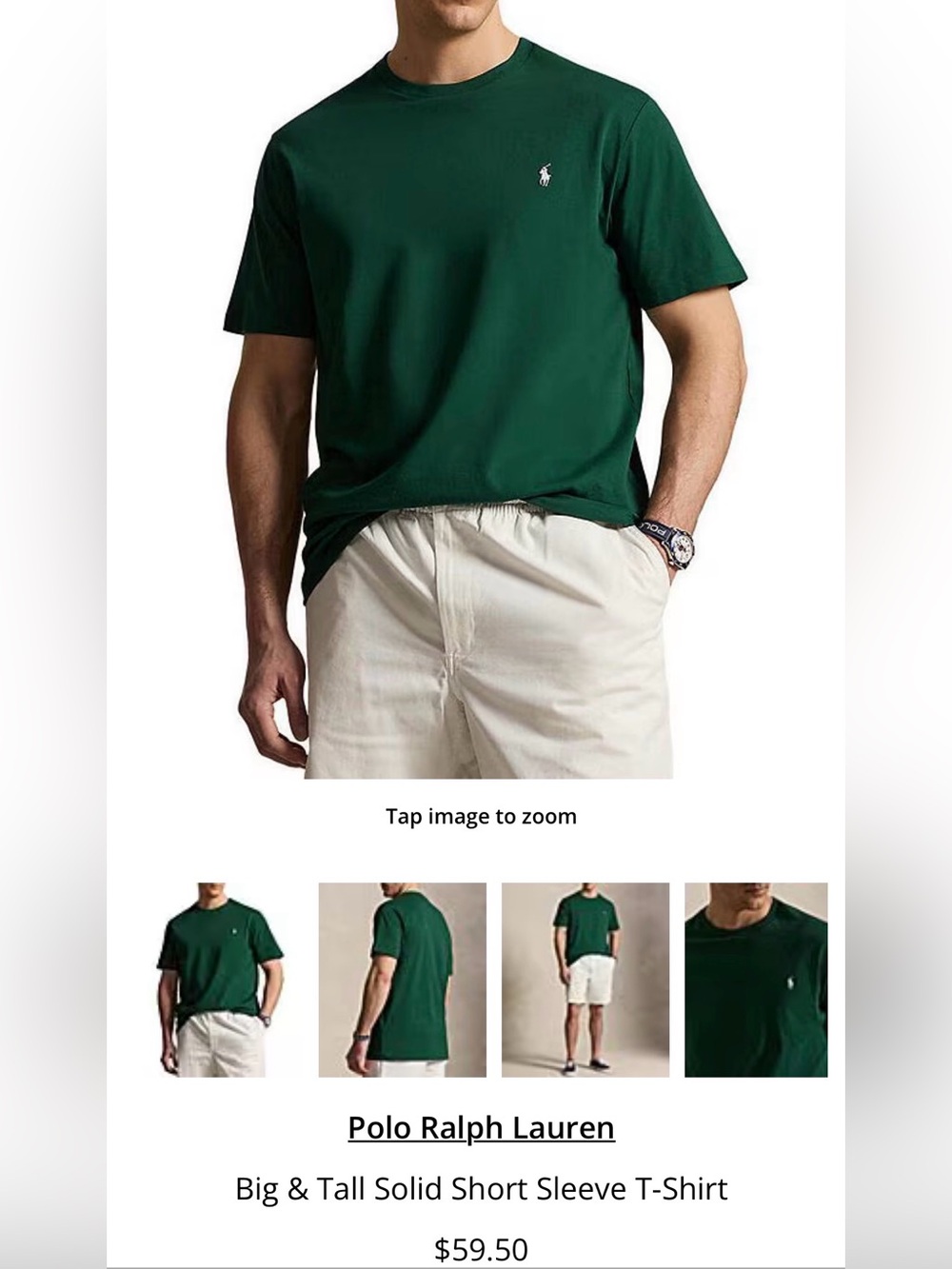 Polo by Ralph Lauren Men’s Green Short Sleeve Crew T-Shirt